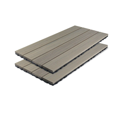 comprar El uno mismo de los tableros del Decking de la rejilla WPC del jardín partió el piso de costura de la hebilla del gris WPC del piso de 71x11m m fabricación en línea