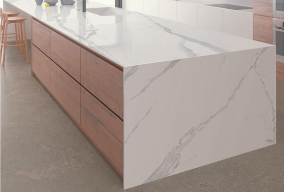 comprar Encimera de cocina de piedra sinterizada Cloud White de 12 mm mate fabricación en línea