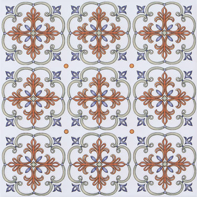 comprar Tejas rústicas de cerámica encaustica blanca y roja 20x20cm fabricación en línea