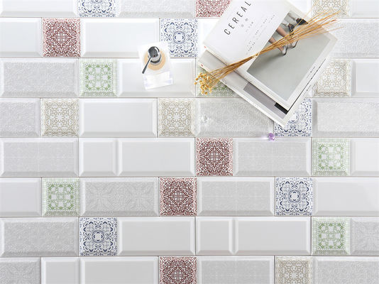 comprar Azulejos de pared de porcelana blanca vintage de 10x30cm para salpicadero interior fabricación en línea