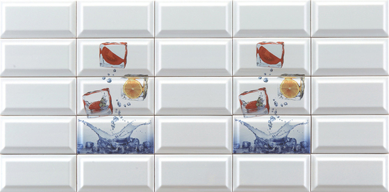 comprar Tomate Limón, Patrón de Bloque de Hielo, Cuerpo Blanco Moderno 225x152mm En el Interior de la Pared Tejas de Metro Para Comedor Y Acuario fabricación en línea