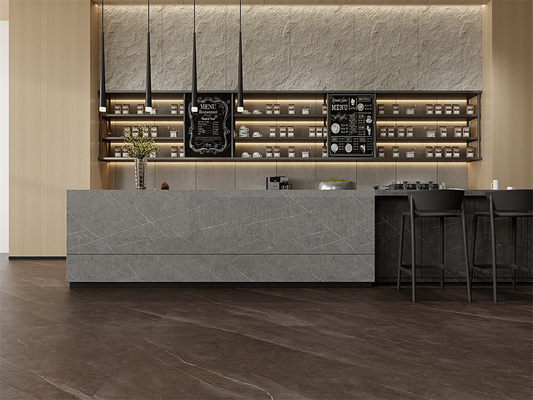 comprar Las láminas de piedra sinterizada duraderas gris para el salón y comedor 1420x2700mm fabricación en línea