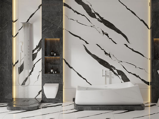 comprar La placa de piedra sinterizada y pulida de color blanco 1420x2700 mm Antibacteriana en interiores fabricación en línea