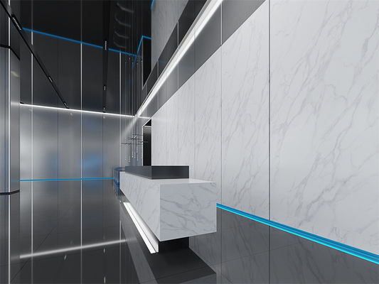 comprar Placa de piedra sinterizada blanca mate 1420x2700 mm para pisos de oficinas fabricación en línea
