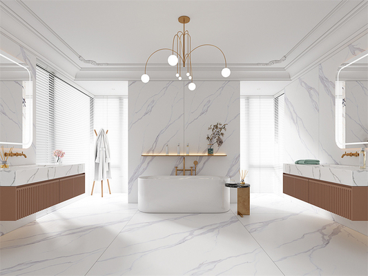 comprar Retro piso placas de piedra sinterizadas para la reconstrucción Matt Carrara Blanco 1420x2700mm fabricación en línea