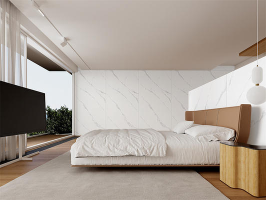 comprar Piso de grado AAA Matt Carrara Blanco Las tablas de piedra sinterizada para el restaurante 1420x2700mm fabricación en línea