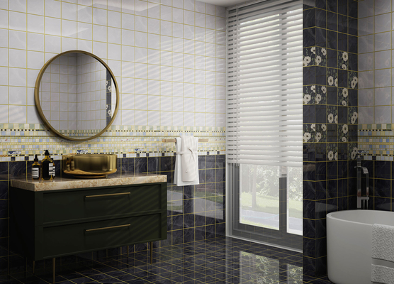 comprar Azulejo cerámico vintage de 300x600mm Gris Oscuro Superficie Espejo fabricación en línea