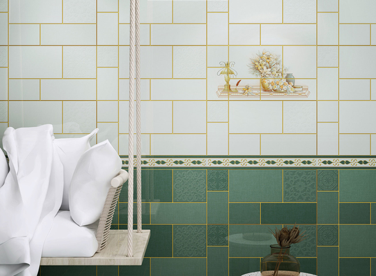 comprar Tejas de cerámica verde a prueba de humedad 300x600 mm Tejas para interiores y tejas duraderas para el baño fabricación en línea