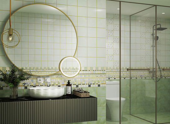 comprar Superficie de espejo de 300x600 mm Tejas de pared de cerámica verde para baño fabricación en línea