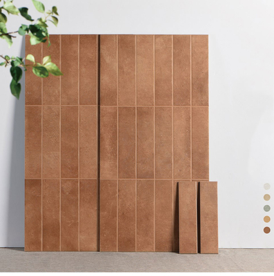 comprar Cara de bebé resistente a los ácidos azulejos cerámicos vidriados y paredes interiores azulejos elegantes de hotel 400x800mm marrón fabricación en línea