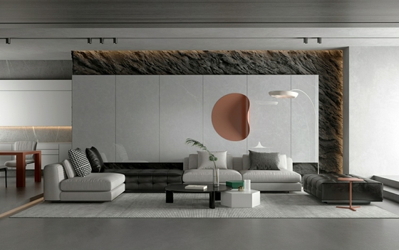 comprar Resistente a los arañazos Pared interior moderna de porcelana glaseada azulejos pulidos gris 900x1800x9mm para reconstrucción y comedor fabricación en línea
