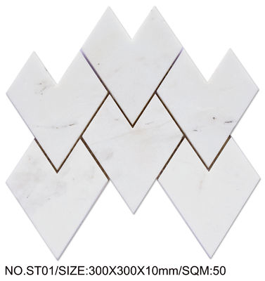 comprar Mosaico de piedra natural blanco resistente al ácido de 300x300mm para proyectos y decoración fabricación en línea