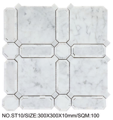 comprar Mosaico de piedra natural verde claro y beige de 300x300mm para cocina y comedor fabricación en línea