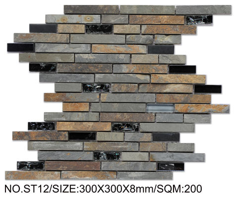 comprar Mosaico de Piedra Natural Marrón Sin Decoloración 300x300mm para Decoración y Proyectos fabricación en línea