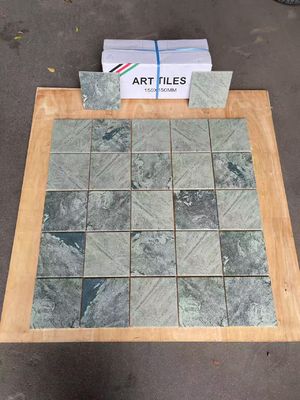 comprar Mosaicos de porcelana azules cuadrados de 150x150mm R10 antideslizantes y decorativos para balcón fabricación en línea