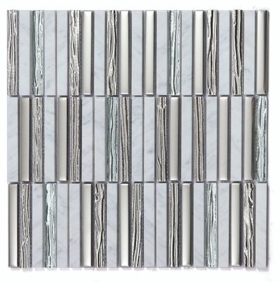 comprar Mosaicos de piedra natural resistentes a los arañazos e impermeables para baño y hotel, pared interior 282x294mm, color gris fabricación en línea