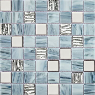 comprar Mosaicos de vidrio de pared interior 304x304mm resistentes al desgaste y a las manchas para piscina fabricación en línea