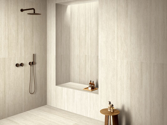 comprar Resistente al desgaste piso de interior amarillo pálido travertino 600x1200mm Matt porcelana azulejos para el comedor fabricación en línea