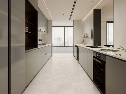 comprar Piso interior impermeable y antideslizante Gris 600x1200mm Replica de azulejos de porcelana vidriada para edificios y salas de estar fabricación en línea