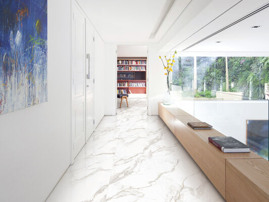 comprar Pisos interiores de ladrillo de fuego y duradero Calacatta 600x1200mm Replica de azulejos de porcelana glaseada para cocina y proyecto fabricación en línea