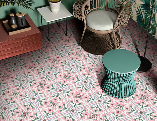 comprar Azulejo cerámico rosa verde de 20x20cm para suelo de baño y cocina fabricación en línea