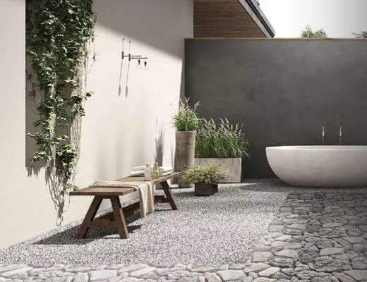 comprar el” revestimiento de piedra al aire libre de 500SQM 12x24 teja la decoración 9.8m m de la pared de piedra del guijarro fabricación en línea