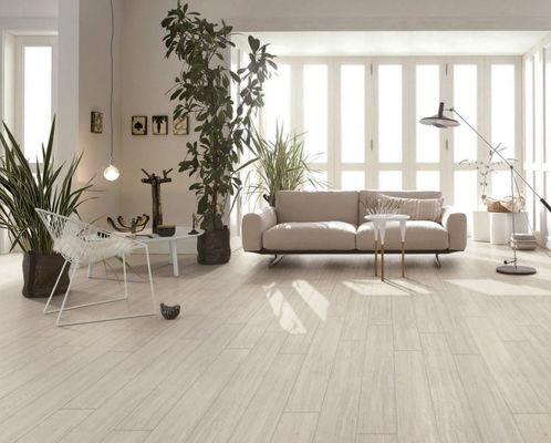 comprar Baldosa de porcelana de madera blanco marfil grado AAA 150x900mm fabricación en línea