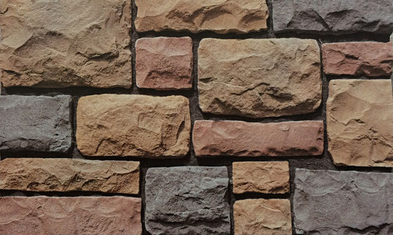 comprar Revestimiento de piedra de cemento ignífugo 14mm Beige Blanco Naranja Grado AAA fabricación en línea