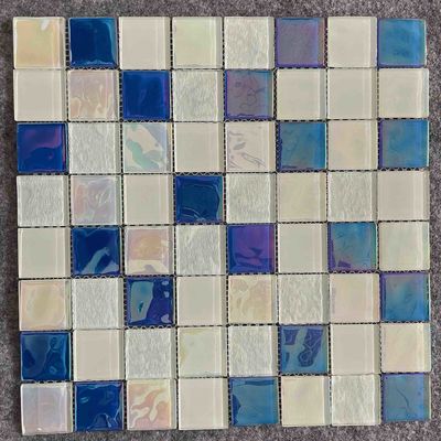 comprar Iluminación de las tejas de mosaico decorativas iridiscentes que electrochapan el vidrio colorido 8m m fabricación en línea