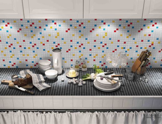 comprar El chorro de tinta esmaltó las tejas de mosaico 8m m decorativas brillantes Art Colorful Porcelain Fadeless fabricación en línea
