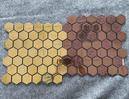 comprar el cuadrado de los 30x30cm esmaltó las tejas, ISO13006 8m m que la pared hexagonal del mosaico teja el oro de Brown fabricación en línea