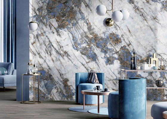 comprar Decoración grande sinterizada natural de la pared de la losa del formato del estilo de piedra del pavo real fabricación en línea