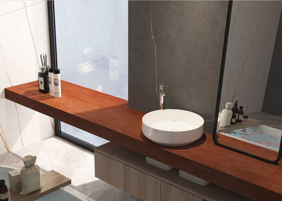 comprar Losas de piedra sinterizadas superficiales del gabinete rojo de cobre para el cuarto de baño fabricación en línea