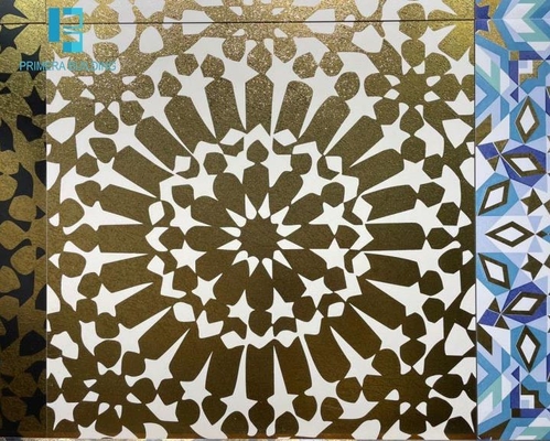 comprar impresión del chorro de tinta de las baldosas 3D del color del oro de la flor de los 60x60cm Sun fabricación en línea