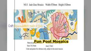 Decoración de la piscina de mosaicos de vidrio de jade de dibujos animados
