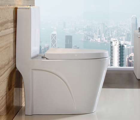 Inodoro de una pieza de porcelana para baño Inodoro de artículos sanitarios alargados