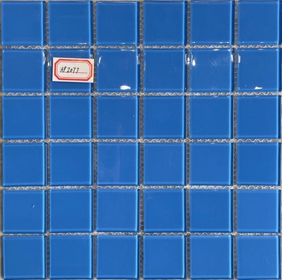 Azulejos de mosaico de piscina de 48X48MM Azulejos de mosaico de vidrio de color azul