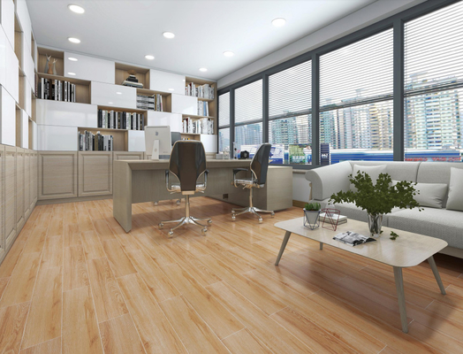 La pared de Brown el 15x90cm suela las baldosas cerámicas de madera multicoloras para la decoración Primera del dormitorio inodoro