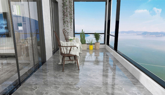 Marmol look gris mate cerámica glaseada azulejos rústicos para el baño interior y azulejos de pared duraderos de 400x400mm para el salón