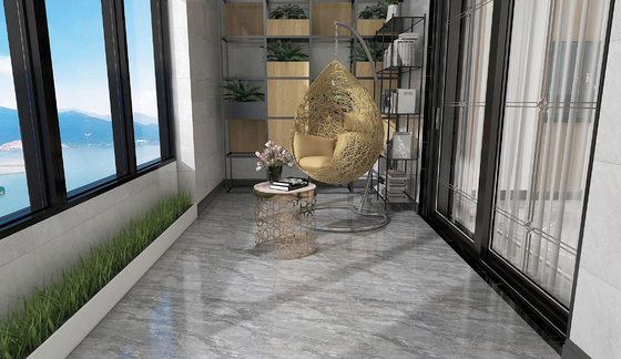 Cara antibacteriana del bebé acristalado 400x400mm Cerámica azulejos rústicos Mat acristalado para el balcón y aspecto de mármol ladrillo de fuego azulejos de suelo gris para la construcción