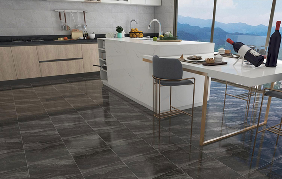 Tejas de ladrillo de fuego 400x400mm gris oscuro vidriado cerámico rustico para el salón y tejas de pared para el baño