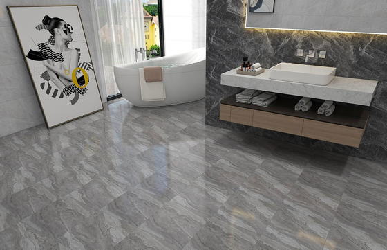 Impermeable Matt vidriado de mármol look cerámica baldosas rústicas para la oficina y 400x400mm de suelo azulejos gris para el dormitorio