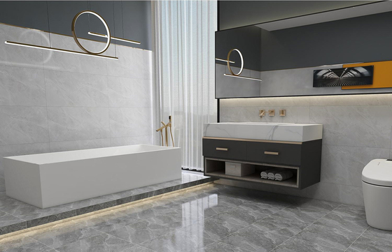 Marmol Look Gris Cerámica interior Rustica 400x400mm para el comedor y suelo duradero para el balcón