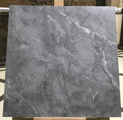 Resistente al desgaste 400x400mm Pavimento interior Marmol look cerámico azulejos rústicos y cara de bebé azulejos de pared gris para decoración y proyecto
