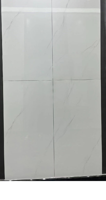 Tejas de cerámica de Carrara blancas de vidrio pulido brillante para pared de piso 600x1200mm ladrillo de fuego para sala de estar
