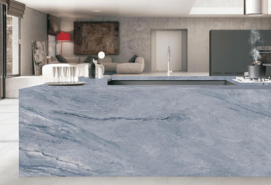 160x320cm Láminas de piedra sinterizada Salón de estar Sin resbalón Roca gris