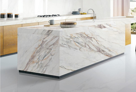Resistencia al desgaste 160x320cm Tablas de piedra sinterizadas Nube Blanco Roca de suelo 12mm