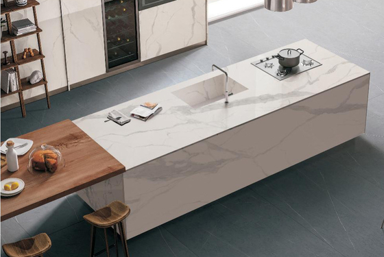 Losa de piedra sinterizada AAA blanca 1600x3200mm Superficie mate