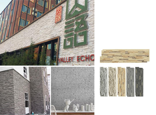 Granito gris 1160x300x30mm piedra cultural ladrillo de poliuretano panel de construcción exterior de pared decorativa
