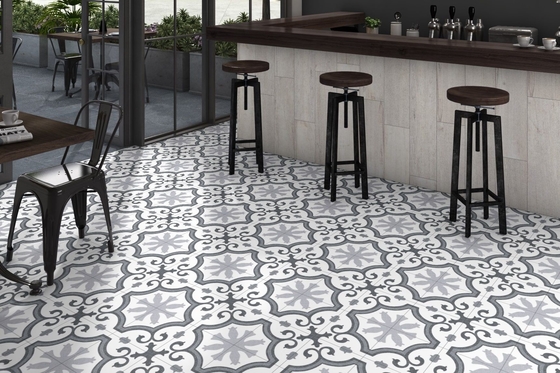 Tejas rústicas de cerámica gris impermeable de 25x25 cm para el salón y tejas ecológicas para el piso para la decoración
